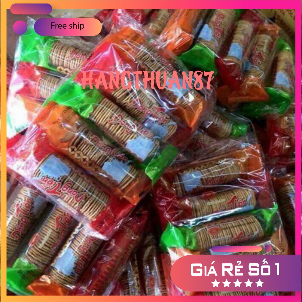 RẺ VÔ ĐỊCH 10 Gói Bánh Quy Đồng Tiền Hải Việt Giòn Giòn