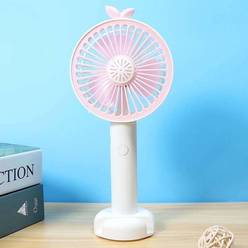 Quạt mini cầm tay 2 cấp độ có đèn led, quạt kèm giá đỡ điện thoại gấp gọn #5