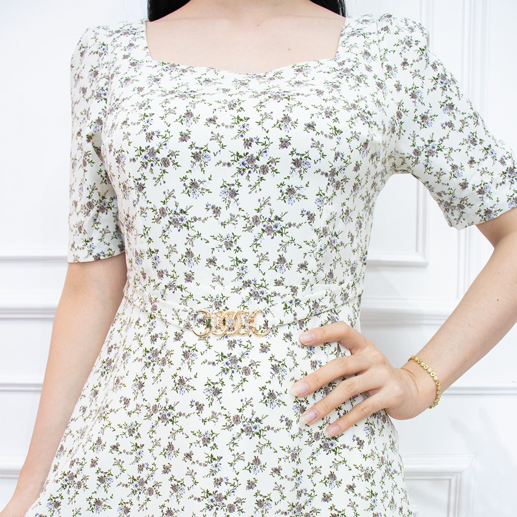 Váy hoa nữ Ullzang dáng dài dây thắt Eo - Đầm Công Sở Thiết Kế Dự Tiệc Dáng Xoè Tay Ngắn Dễ Thương -AMYRA DA057 | BigBuy360 - bigbuy360.vn