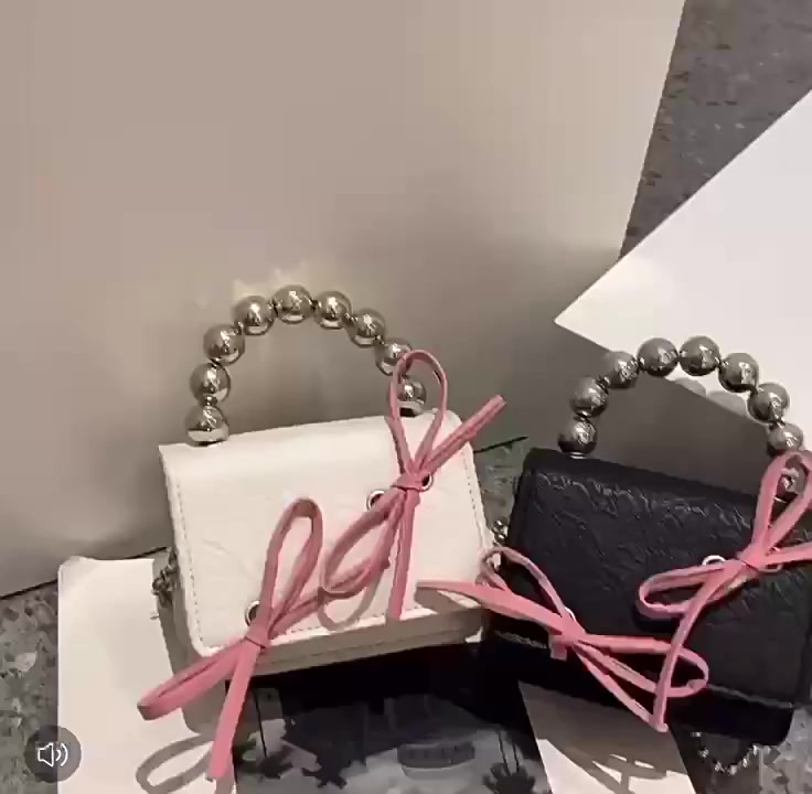 Túi mini nữ túi cầm tay phối nơ size nhỏ kèm dây xích dài đeo chéo tiểu thơ LK320 | BigBuy360 - bigbuy360.vn