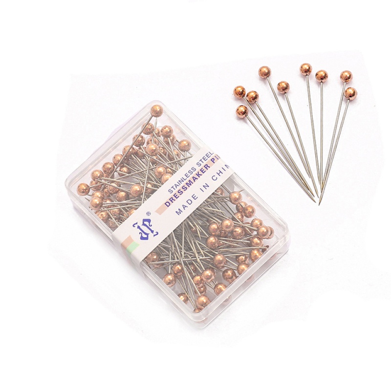 Hộp 100 Kim Ghim Đầu Tròn 36mm Nhiều Màu Sắc Dùng Trong May Mặc Diy