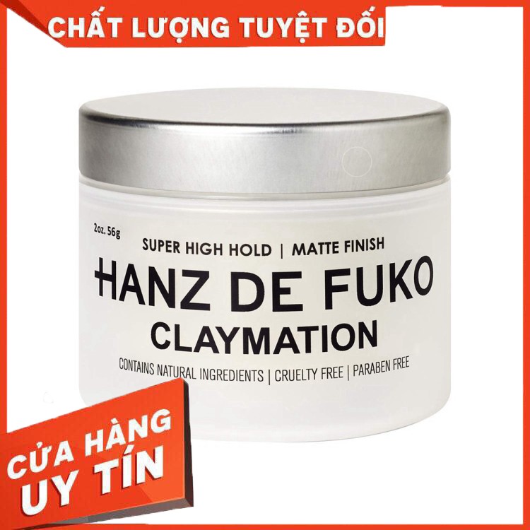 Sáp Vuốt Tóc Nam Hanz de fuko Claymation 56g ( cho tóc dầy và khô )