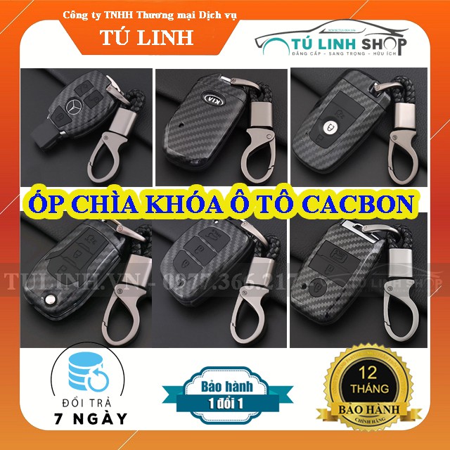 Ốp chìa khóa ô tô vân cacbon cho full các dòng xe
