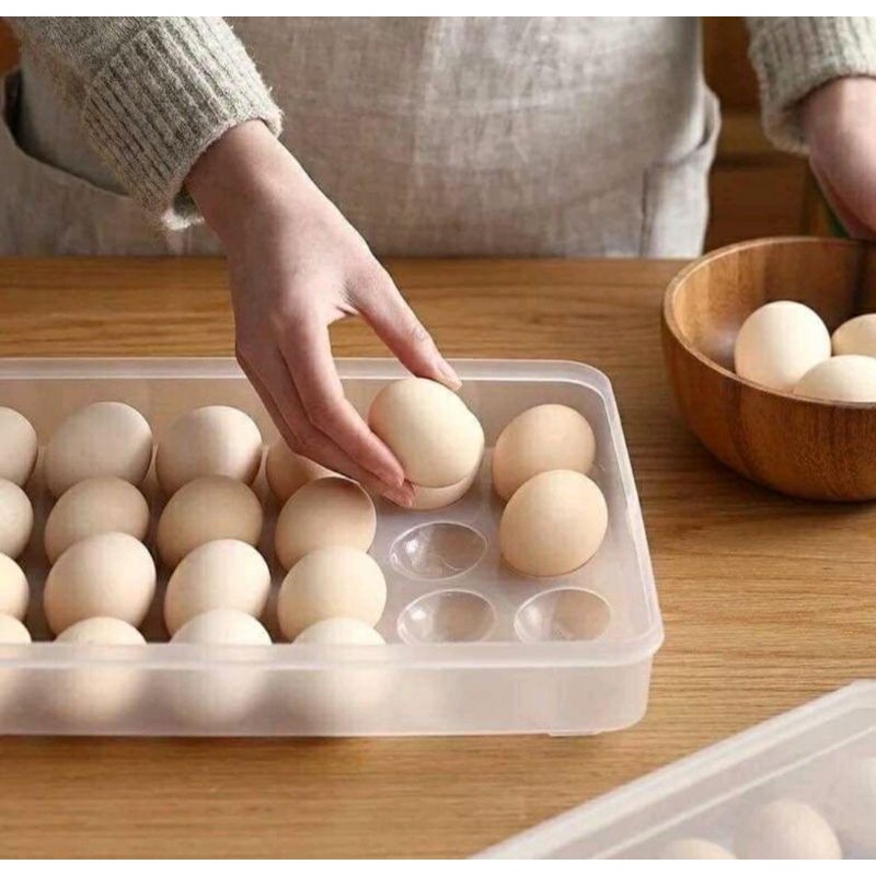 Hộp đựng trứng 24 quả có nắp đậy nhựa Việt Nhật, khay bảo quản trứng không bị