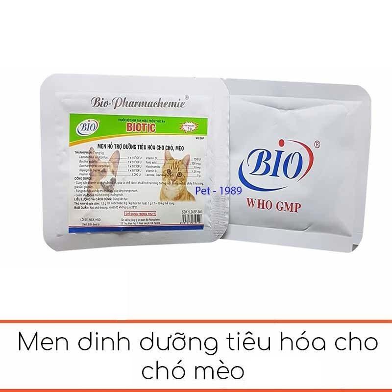 [Mã PET50K giảm Giảm 10% - Tối đa 50K đơn từ 250K] Men tiêu hóa cho chó mèo thú cưng Biotic-gói 5g-familypetshop.vn