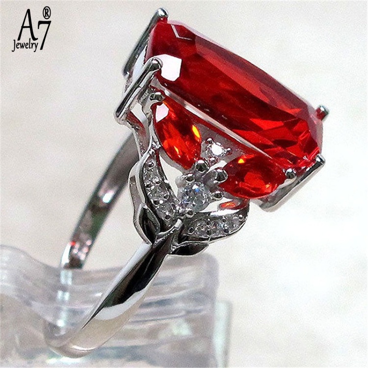 Nhẫn bạc S925 đính đá ruby thời trang