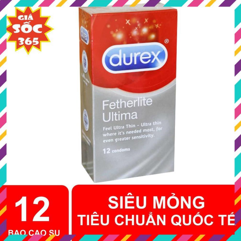 [FreeShip-Chính Hãng] Bao Cao Su Durex Fetherlite Siêu Mỏng - Hộp 12 Cái