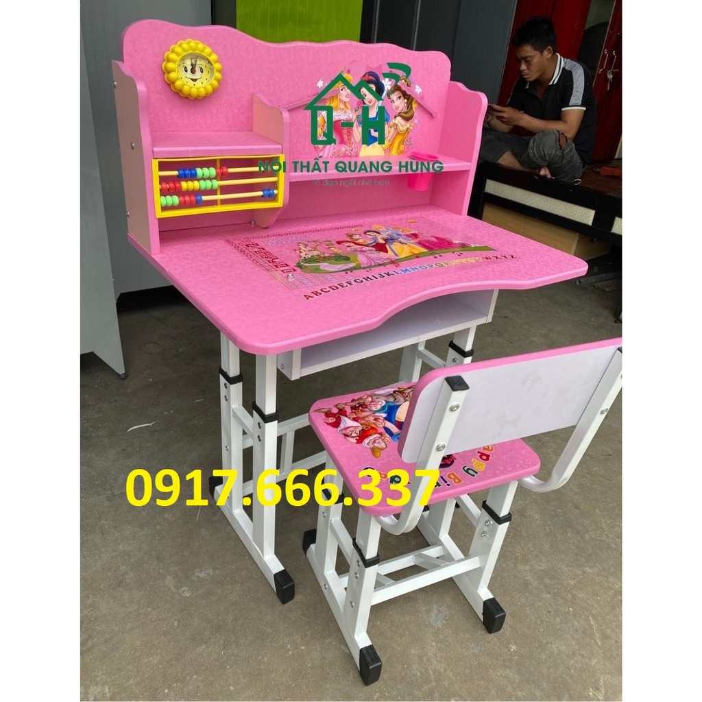 Bộ bàn học sinh lắp ráp hình công chúa - Giao hàng miễn phí