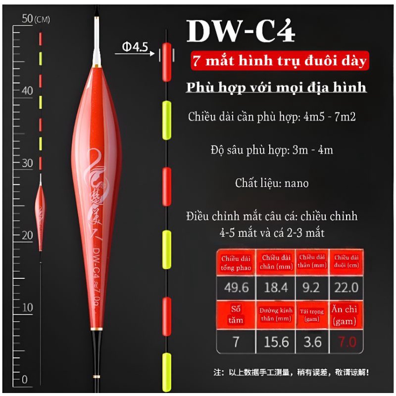 Phao Câu Đài Săn Hàng Mỹ Nhân Tăm To, Tăm Phao Dài, chống mỏi mắt, chất liệu cao cấp