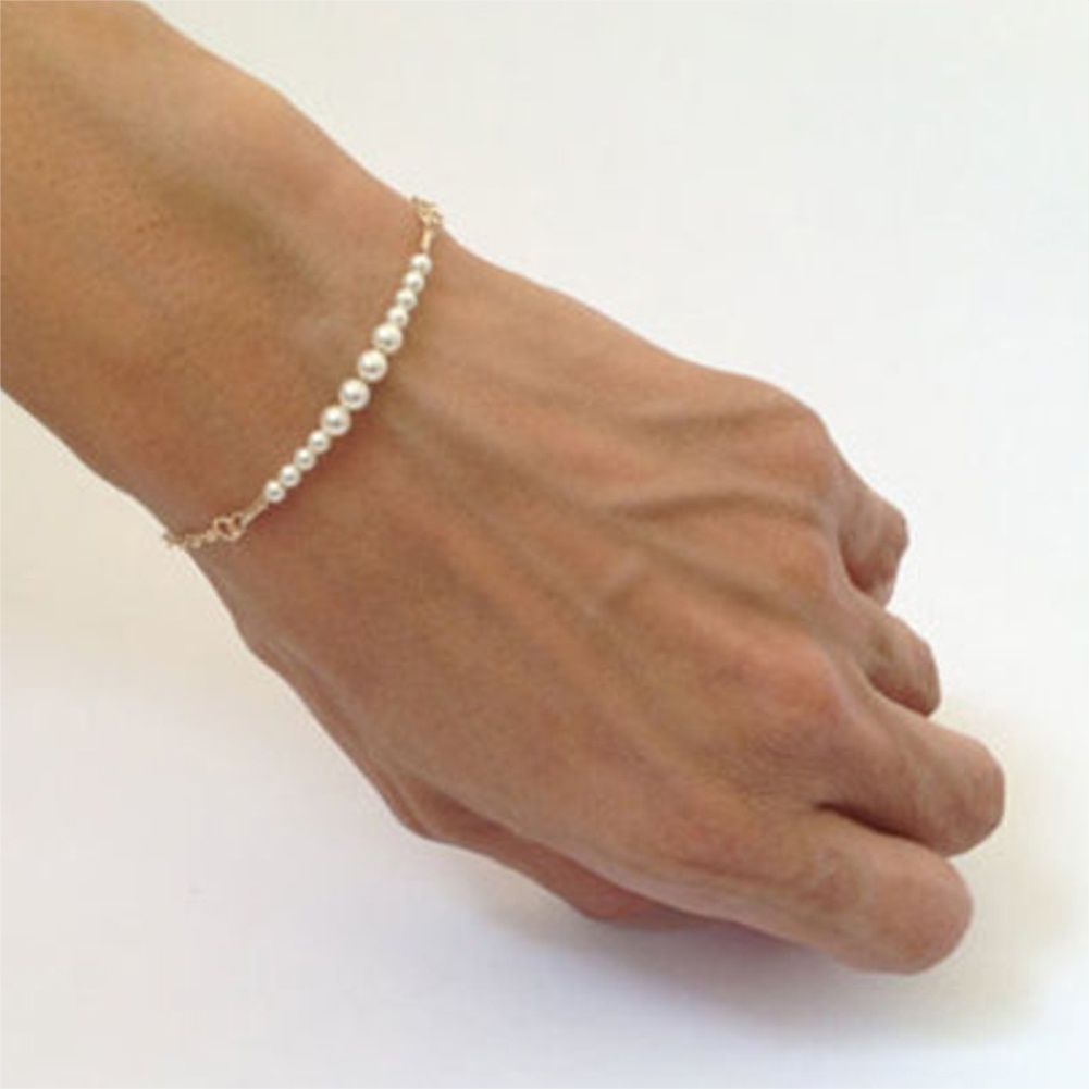 Vòng tay ngọc trai nhỏ kiểu dáng thanh lịch cho nữ