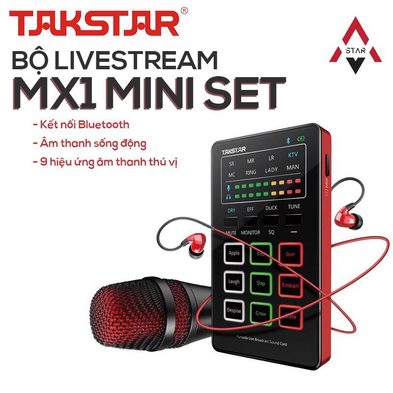 Combo Hát Livestream Takstar MX1 Phiên Bản Mini , Nhỏ Gọn , Đa Chức Năng ,Dễ Dàng Lắp Đặt Bất Cứ Đâu . Bảo Hành 12 Tháng