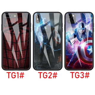 Ốp điện thoại kính cường lực hình S116 Marvel Avengers cho iPhone 11 Pro XS Max X XR 8 7 6S 6 Plus 5S 5 SE 2020