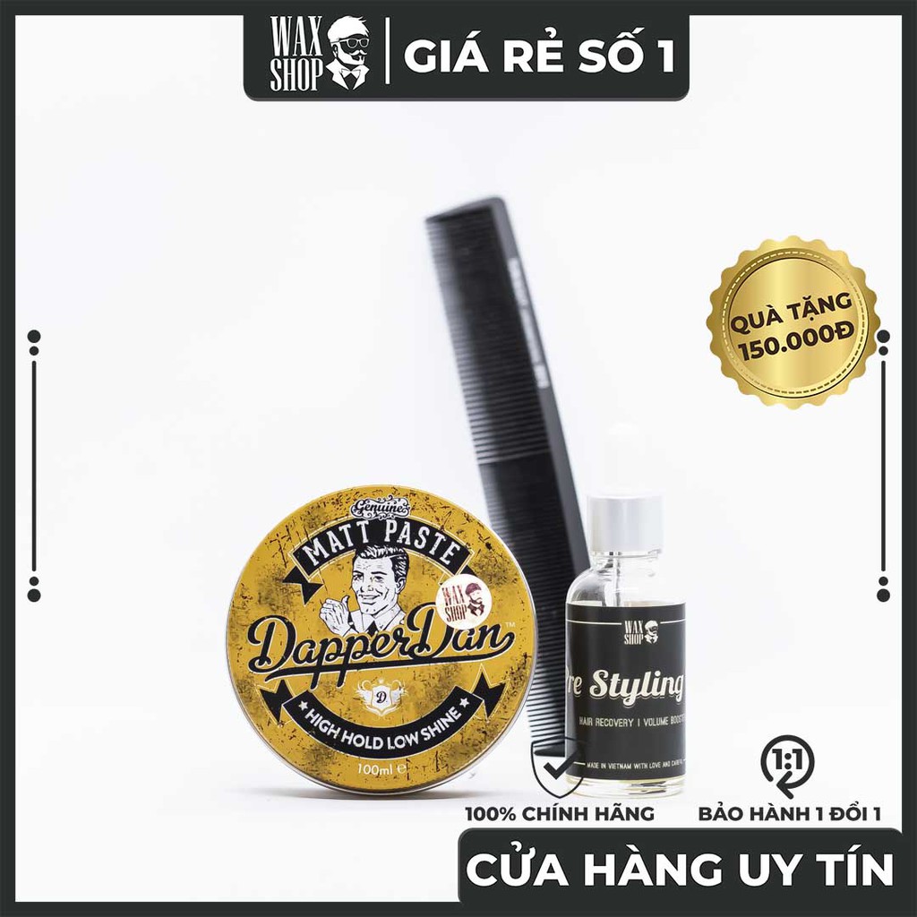 Sáp Vuốt Tóc Dapper Dan Matt Paste ⚡ [Chính Hãng] ⚡ Siêu Giữ Nếp Tóc tới 24 Tiếng, Tặng Kèm Pre-Styling Oil và Lược Sấy