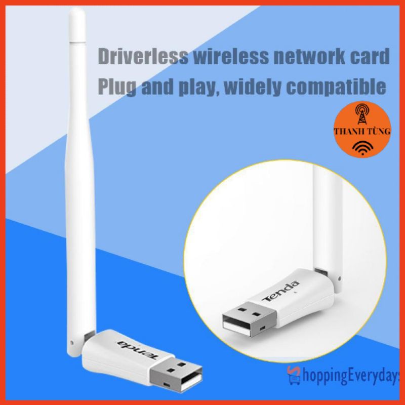 USB Thu sóng wifi Tenda W311MA chuẩn N-300Mbps sử dụng cho PC hoặc Laptop- Hàng chính hãng