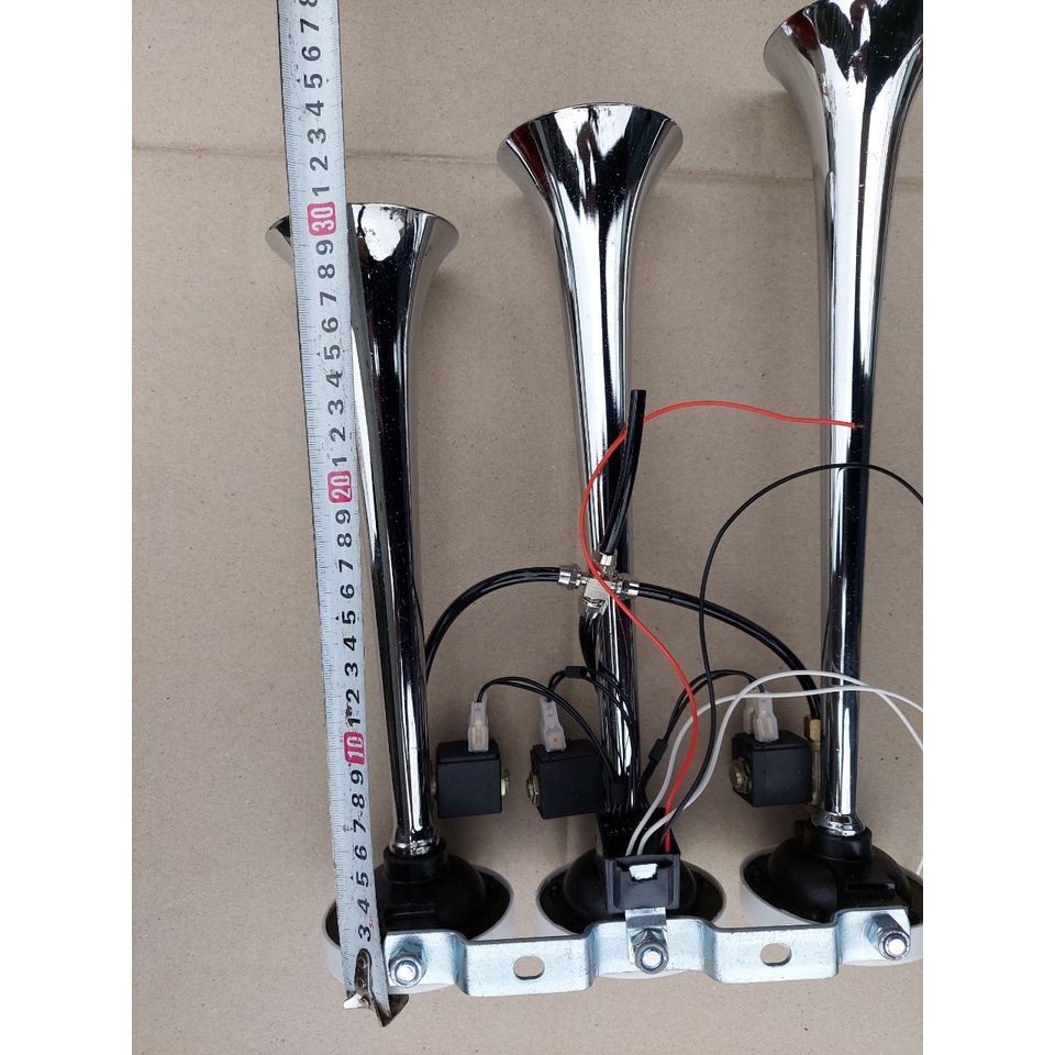 Còi hơi 3 loa âm thanh khủng, còi hơi 3 loa ngân điện 24v