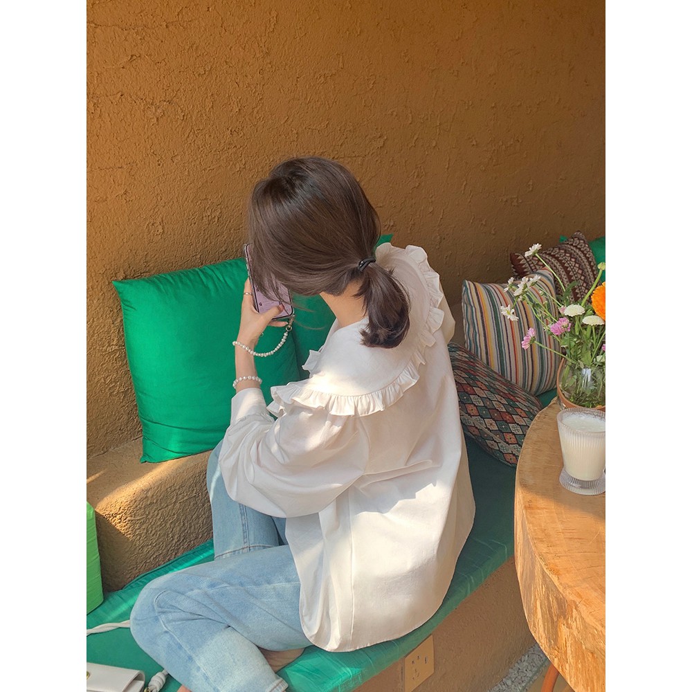 [Mã FAMAYWA giảm 10K đơn 50K] Áo sơ mi nữ bánh bèo tay dài tiểu thư | BigBuy360 - bigbuy360.vn