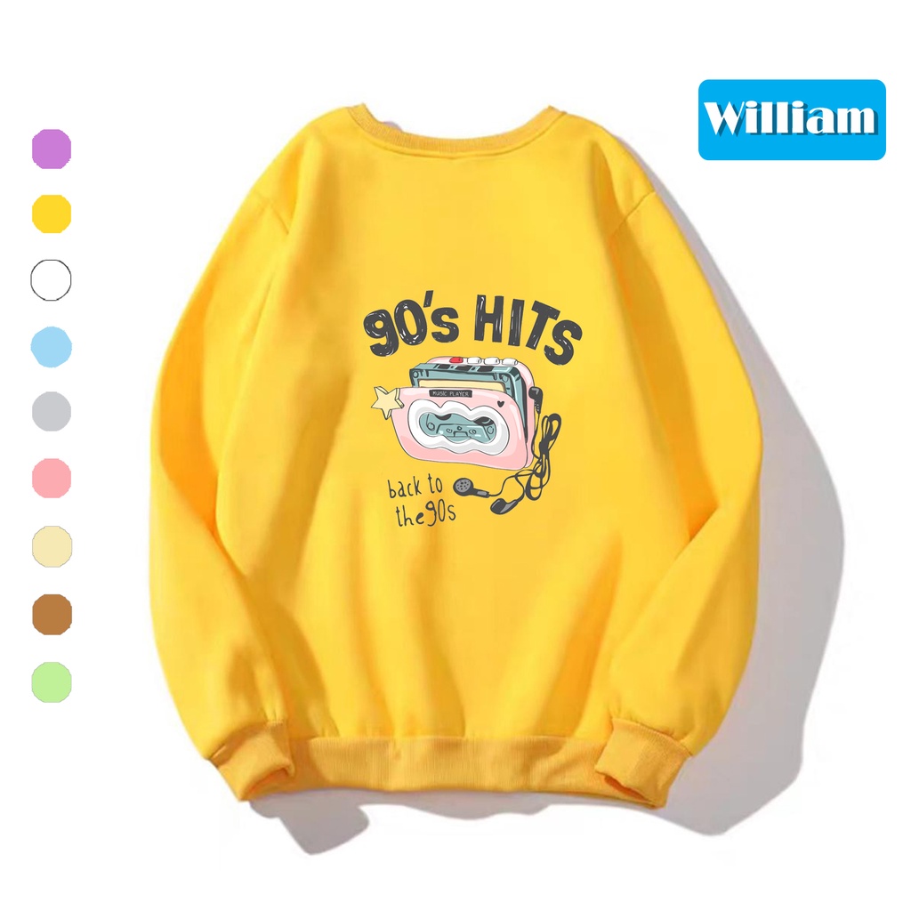Áo sweater nam nữ in hình cực cute chất nỉ dày dặn, hợp làm áo cặp William - DS197