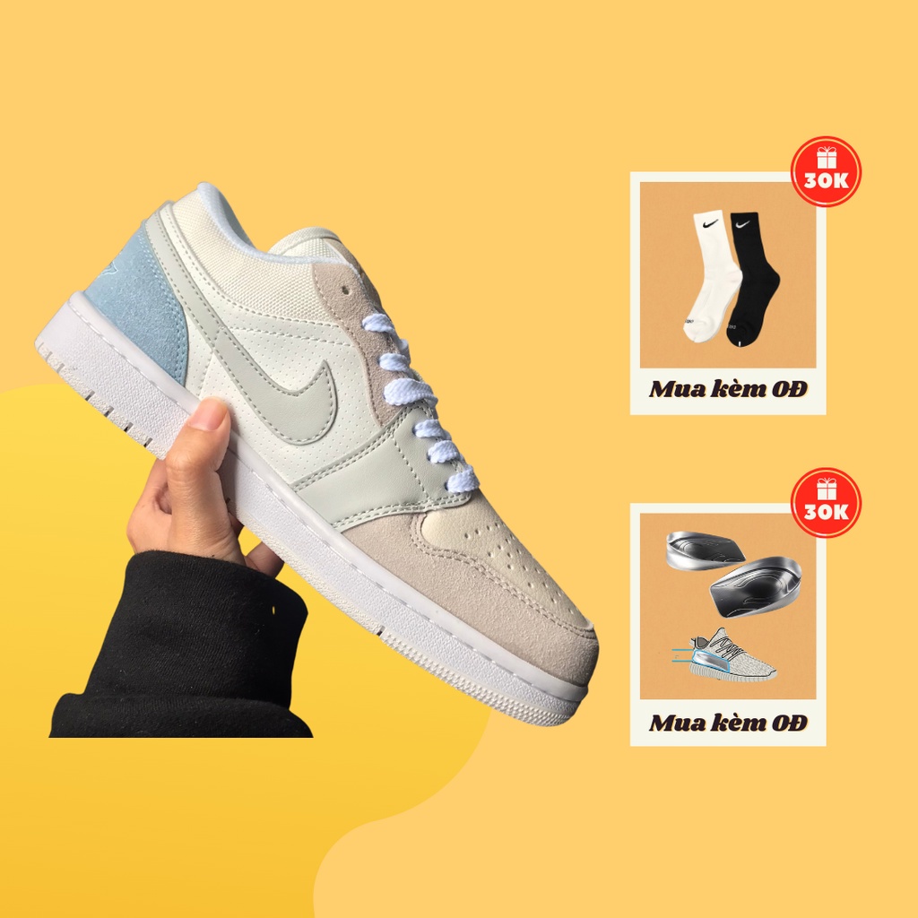 Giày Jodan Paris JD1 cổ thấp gót xanh, giày Jodan Low thấp cổ nam nữ full box bill ODAYCOTATNE