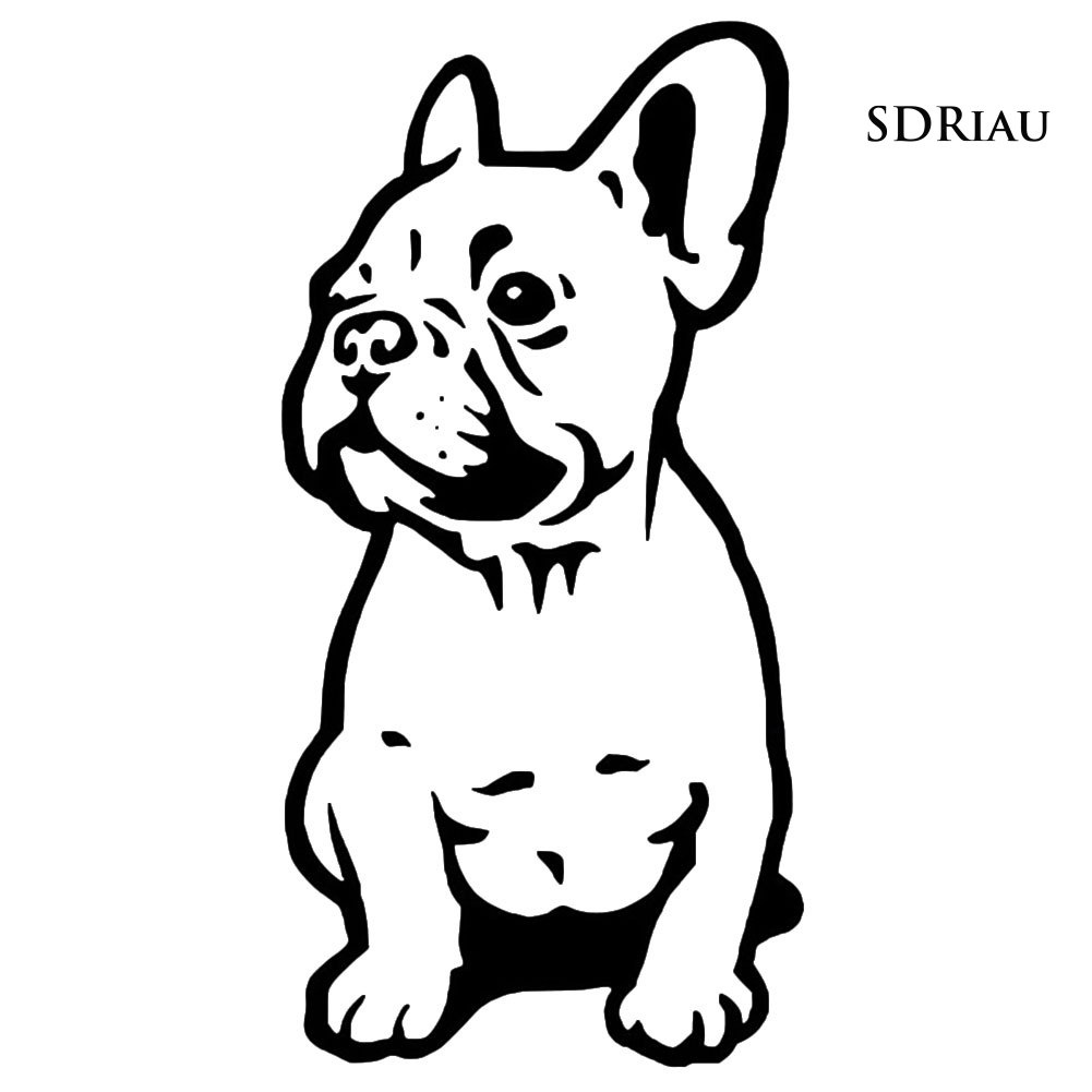 Miếng dán phản quang hình cún bull vui nhộn trang trí xe hơi