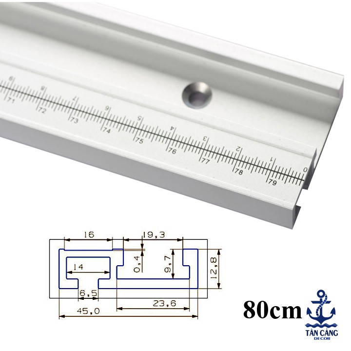 Thanh ray trượt bàn cưa in thước đo KT 60 cm / 80 cm / 122 cm