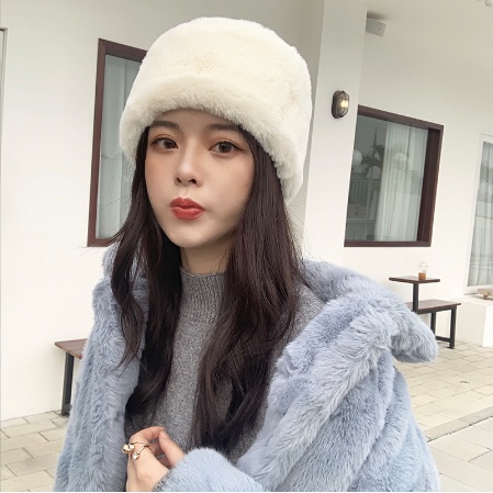 Mũ len lông mịn phong cách Mông Cổ thời trang