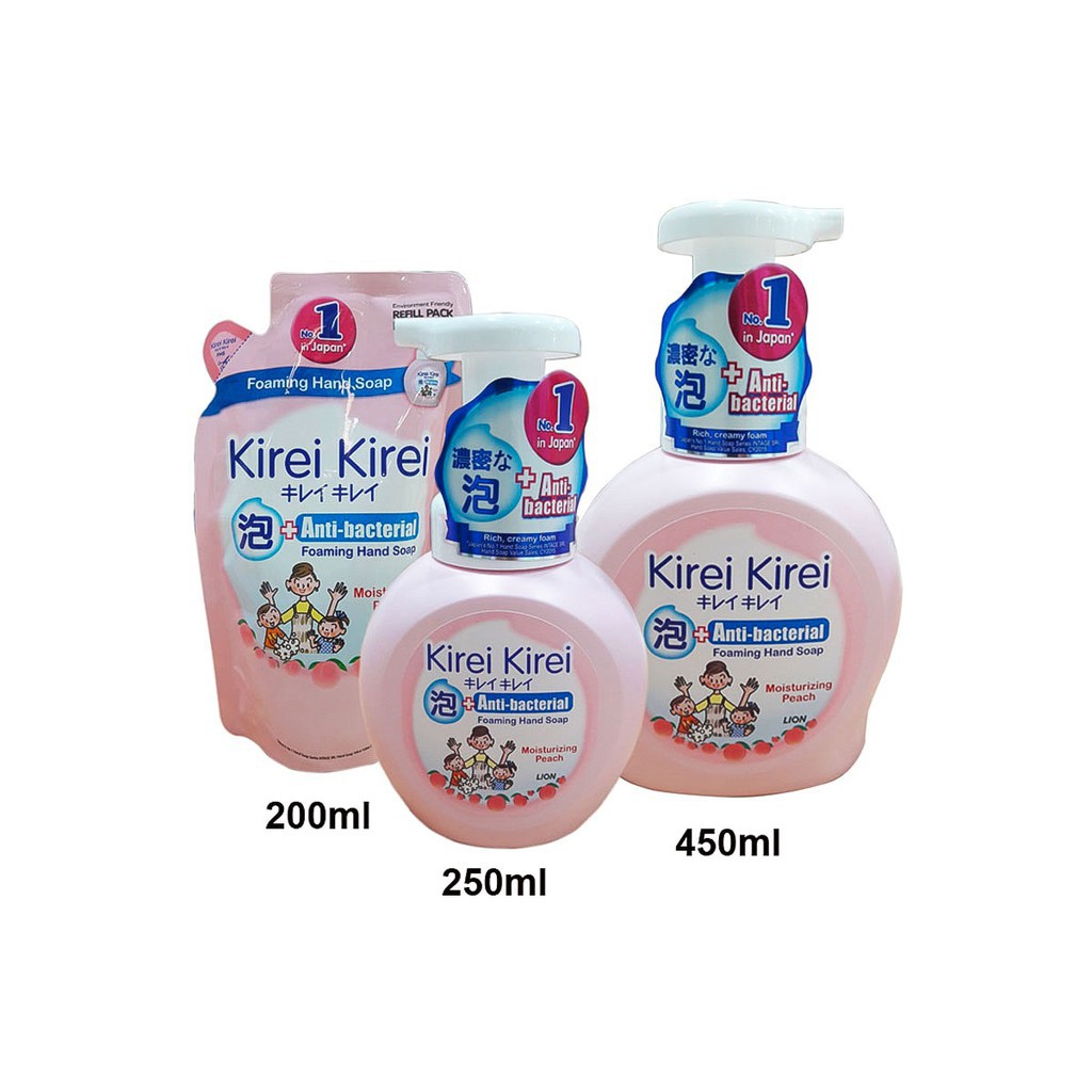 BỌT RỬA TAY KIREI KIREI HỒNG 250ML HƯƠNG ĐÀO