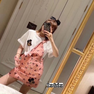 Set mickey yếm hồng
