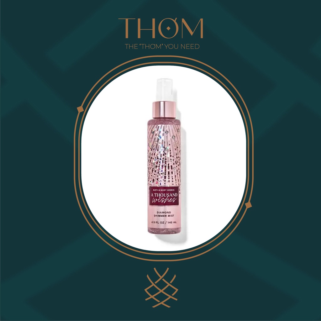 [SHIMMER] A THOUSAND WISHES SHIMMER Xịt thơm nhũ kim tuyến tông nước hoa Bath &amp; Body Works Diamond Shimmer Mist 236ml