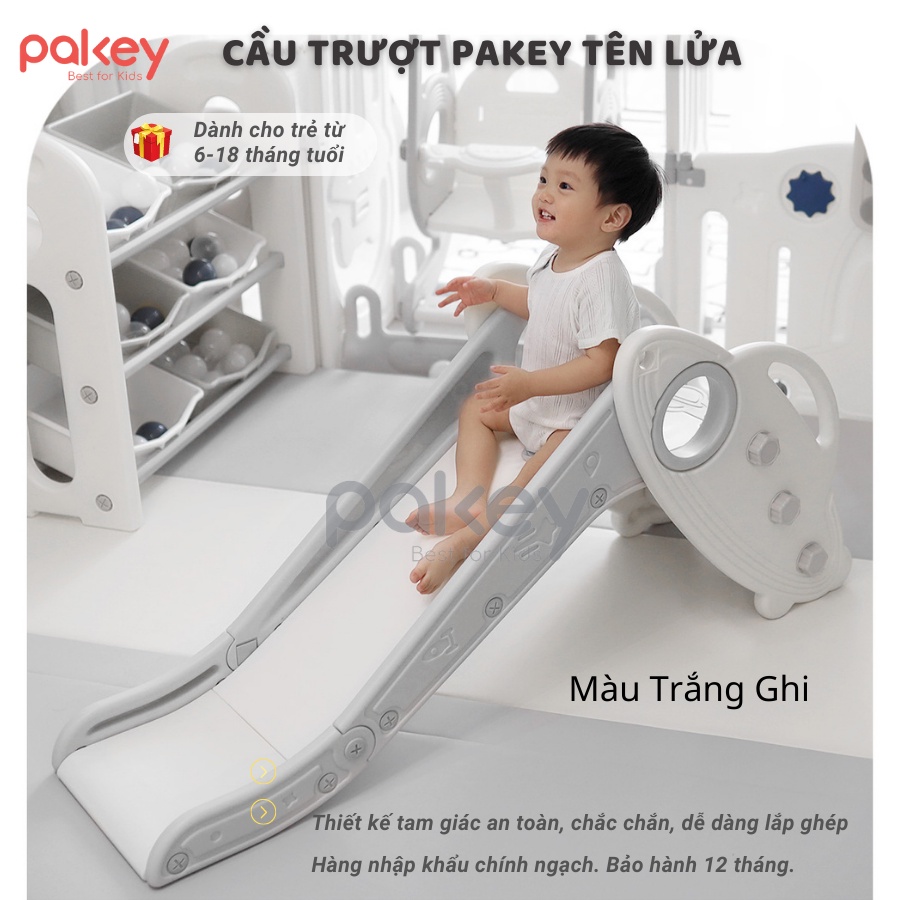 Quây cũi nhựa cho bé PAKEY gấp gọn, hình Tên Lưa KÈM cầu trượt xích đu cho bé hàng NEW
