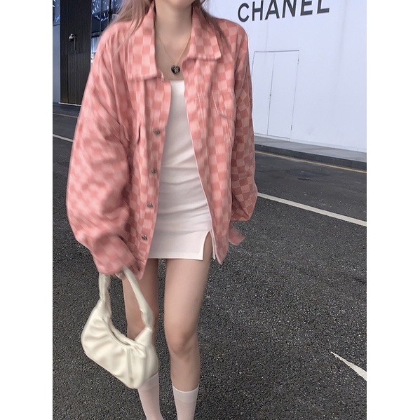 Áo Khoác Jean Kẻ Caro