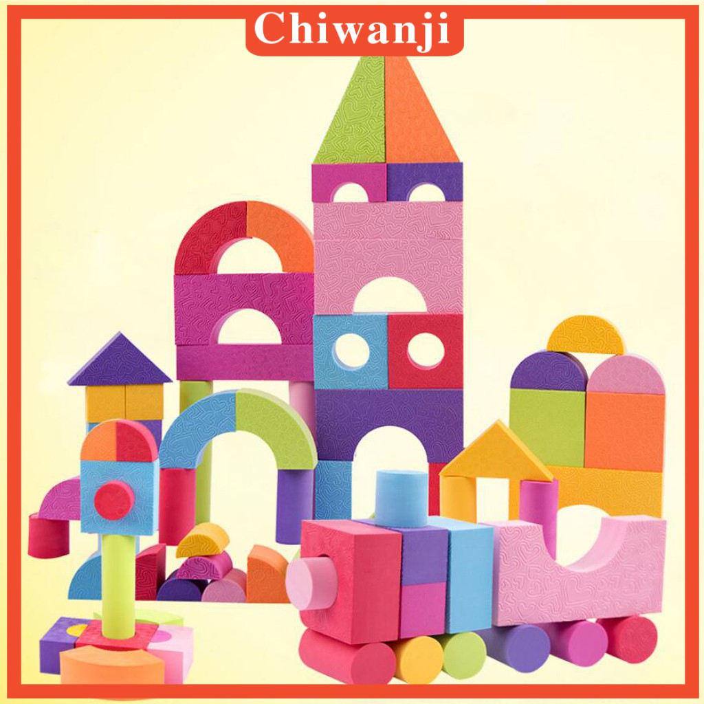 [CHIWANJI] 50pcs Kid Soft & Safe Foam Building Block Baby Educational Assembly Toy Gift