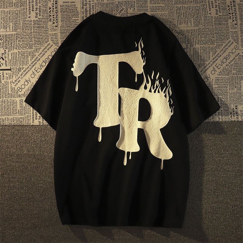 Áo Thun 100% cotton Ngắn Tay Form Rộng Phong Cách Năng Động Trẻ Trung Dành Cho Nam