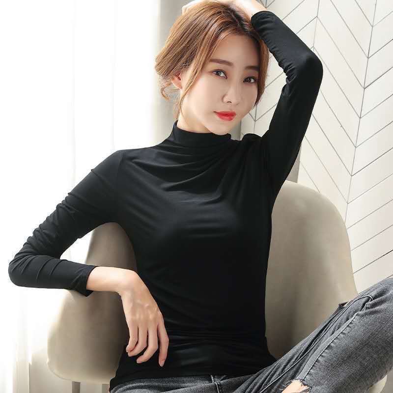 Áo Thun Nữ Giữ Nhiệt Cổ Cao 🦋 Áo Body Nữ Trơn Dáng Ôm 4 Màu 🦋 | BigBuy360 - bigbuy360.vn