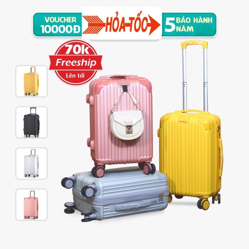 Vali Kéo Du Lịch Xách Tay Thời Trang, Nhựa Pc/ABS cao cấp chịu lực chống va đập. Bảo Hành 5 Năm