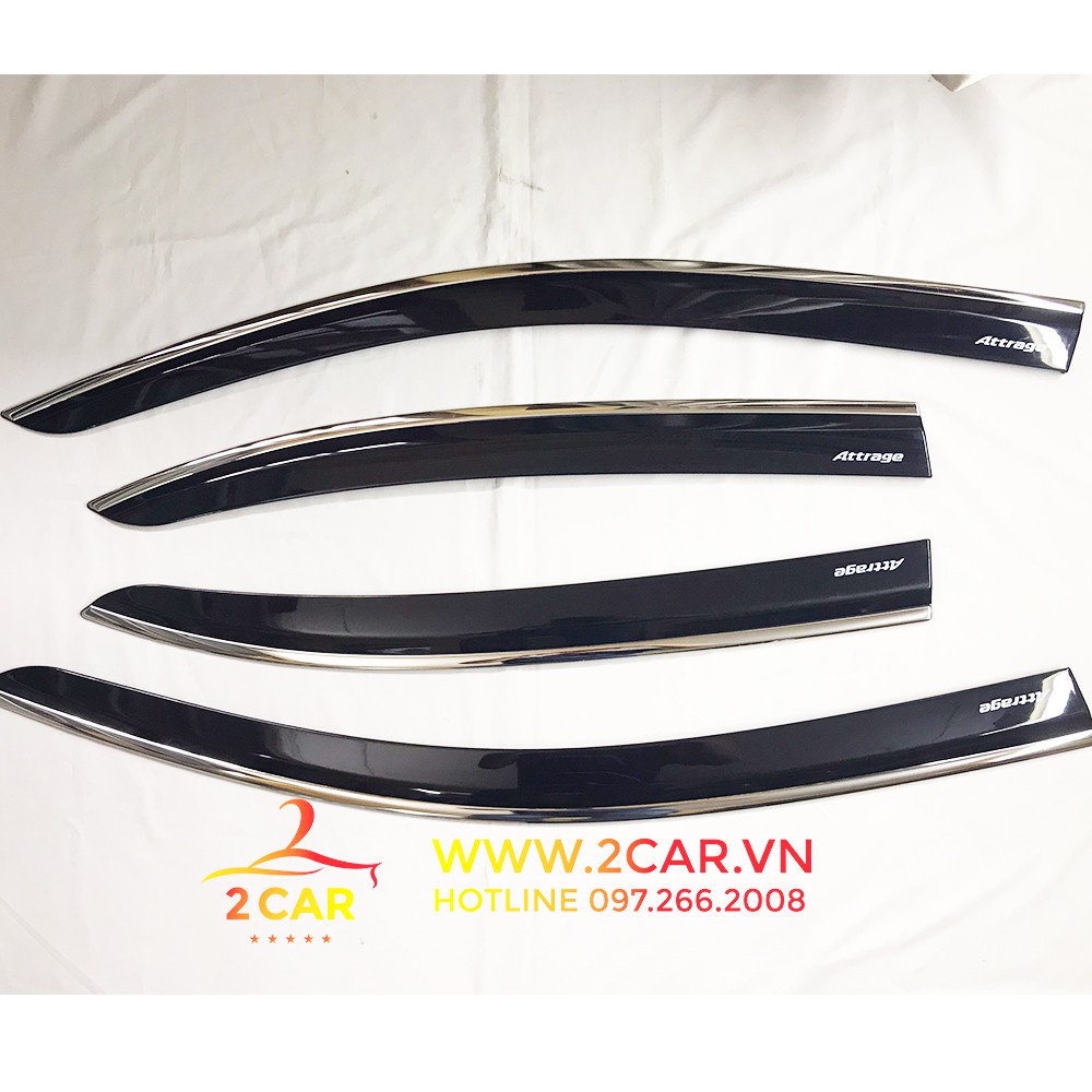 Vè mưa chỉ inox xe Attrage 2016-2021 hàng chỉ inox cao cấp loại tốt nhất thị trường