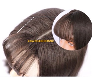 Hình thật Tóc giả che hói/ bạc tóc 25cm H002