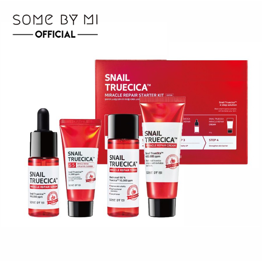 Bộ sản phẩm dưỡng da SOME BY MI SNAIL TRUECICA MIRACLE REPAIR STARTER KIT-EDITION (4ITEMS)