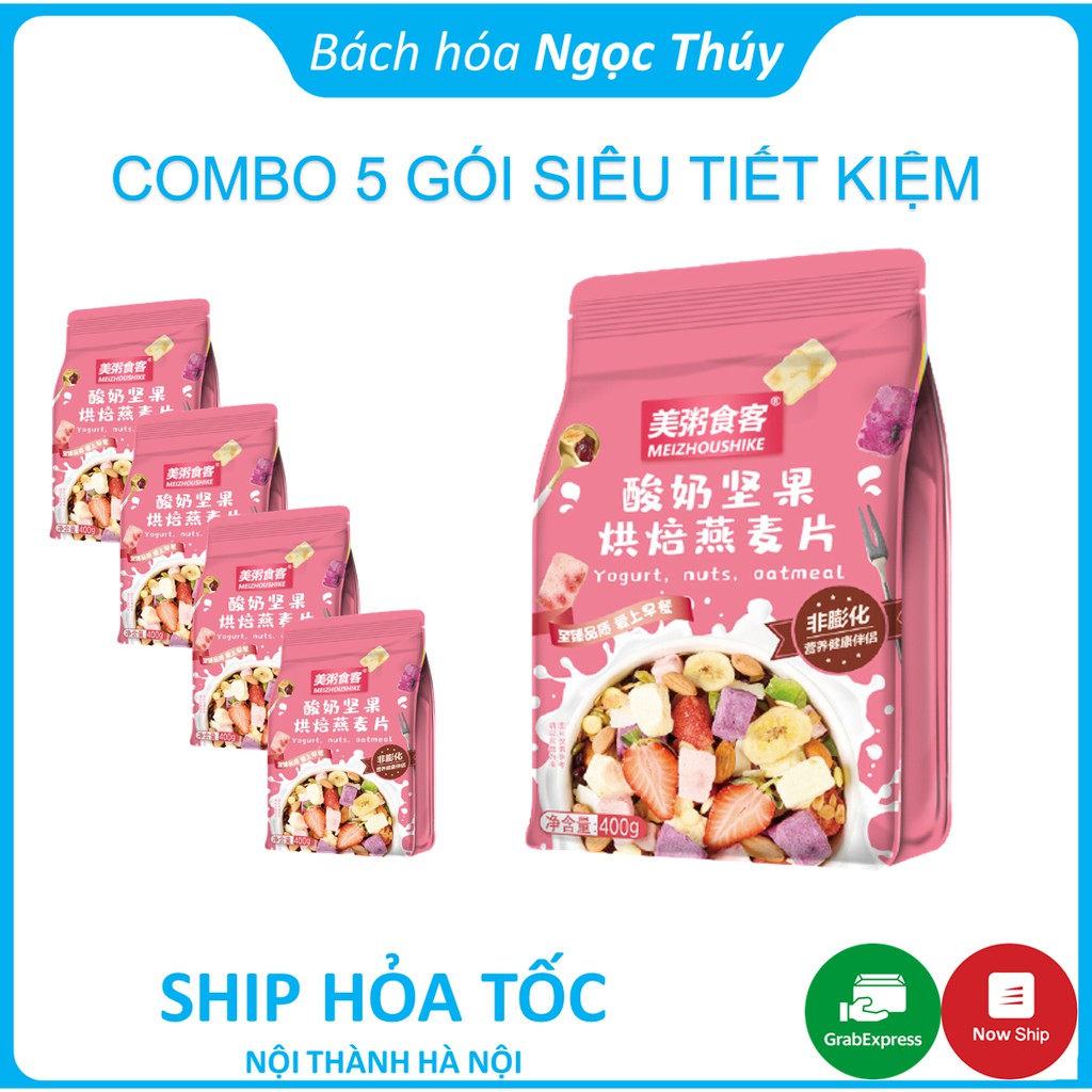 Combo 5 Gói Ngũ Cốc Sữa Chua Hoa Quả Meizhoushike