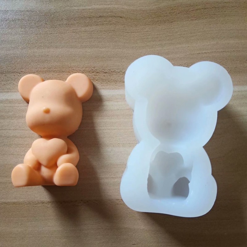 Khuôn Silicone Nhấn Bánh Hình Gấu 3d