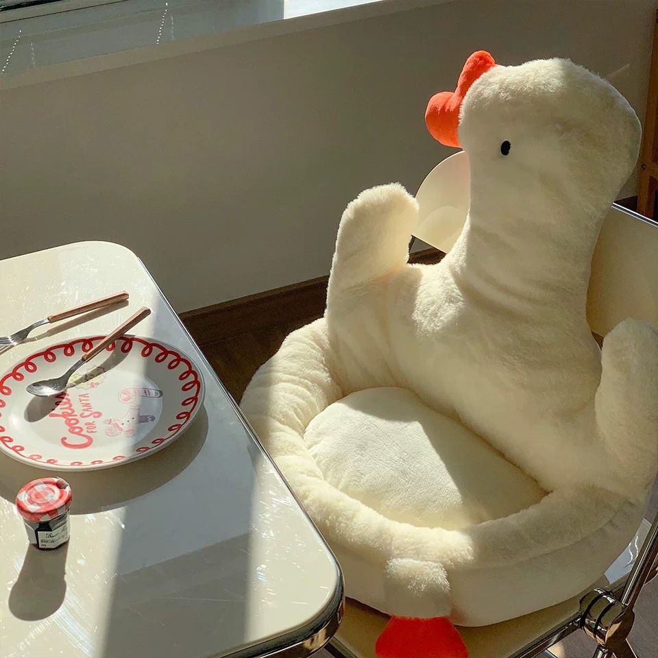 Đệm Tựa Lưng Hình Chú Ngỗng Nhồi Bông Dễ Thương Cho Học Sinh