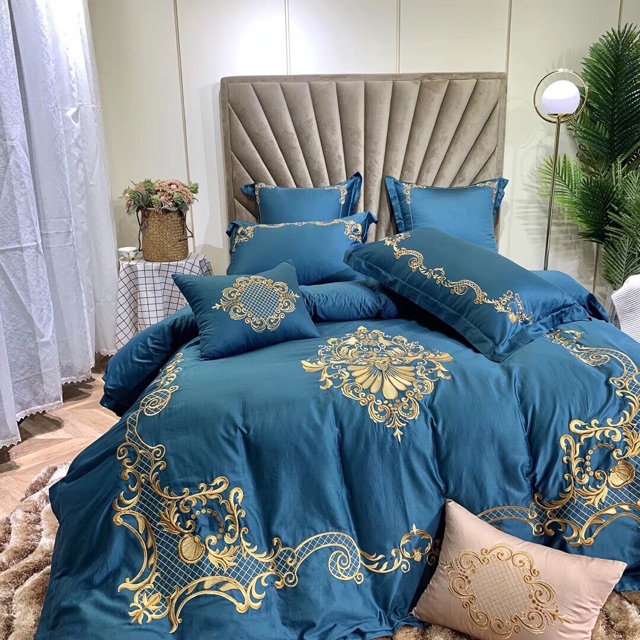 Sét lụa 60s cao cấp xanh 6 món