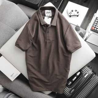 Áo polo nam ngắn tay ZARA JERSEY màu NÂU cao cấp - Phong Cách Lịch Lãm
