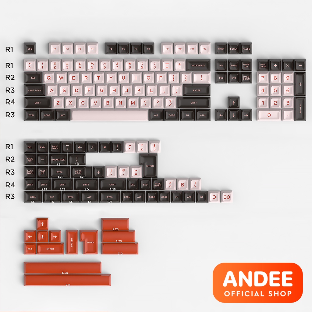 Keycap SA Aifei Flamingo nút bàn phím ABS Doubleshot màu đẹp 172 nút dành cho bàn phím cơ