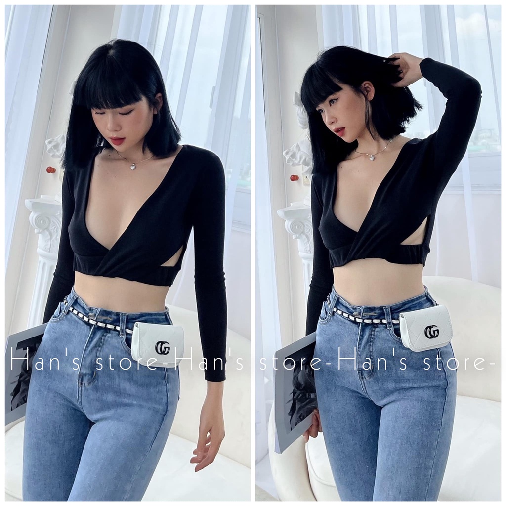 ÁO TAY DÀI KHOÉT EO ( ẢNH THẬT )