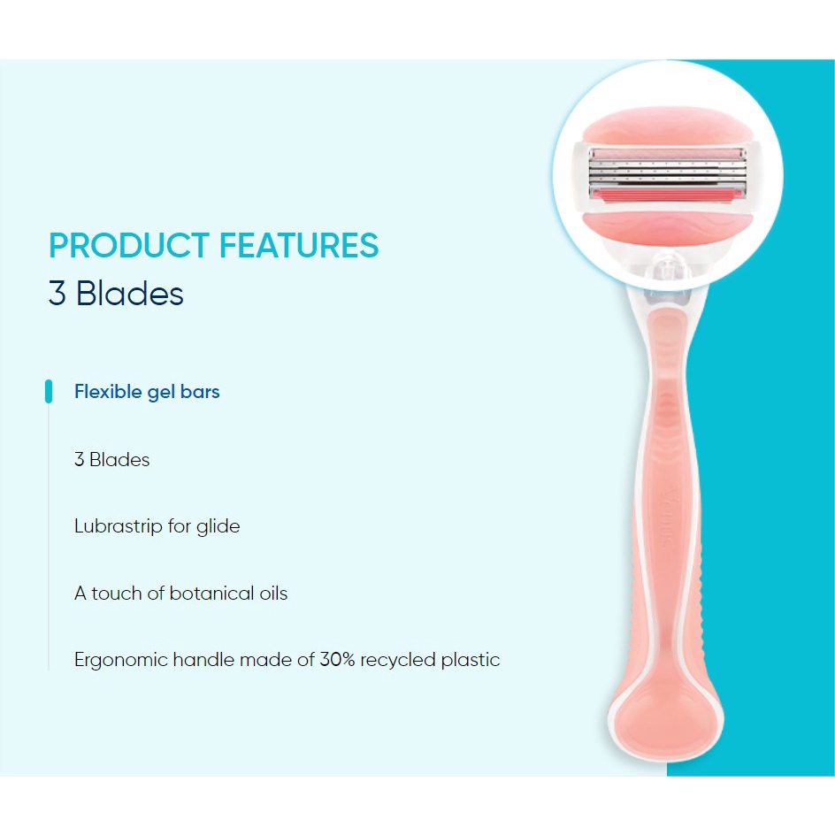 Dao cạo nữ 3 lưỡi Gillette Venus Comfort Glide White Tea + 2 Blade Refills 💙 linhsstore