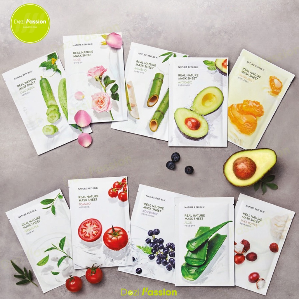 Mặt Nạ Natural Republic Dưỡng Trắng Da, Cấp Ẩm, Chống Oxi Hóa - Nature Republic Real Nature Mask Sheet 23ml/Miếng