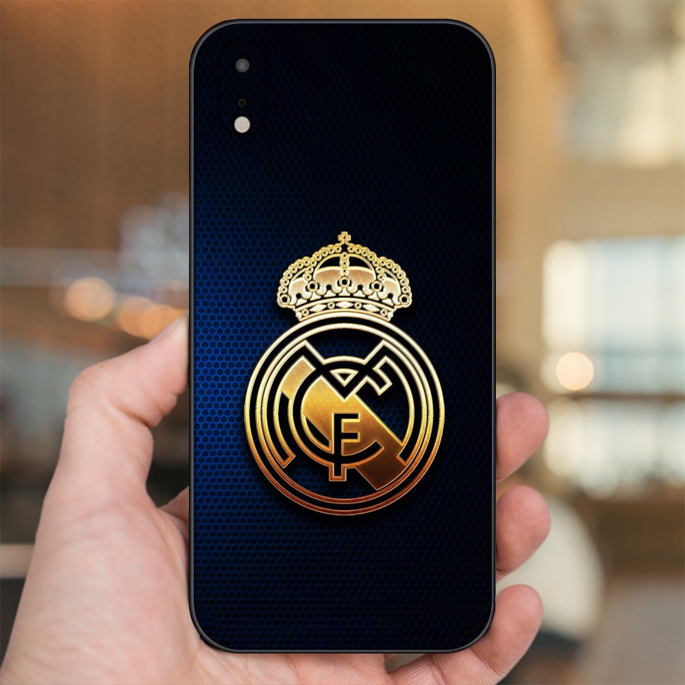 Ốp lưng iPhone Xr dẻo đen cạnh vuông in hình Real Madrid
