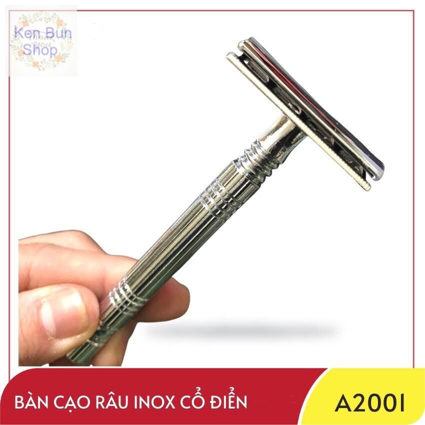 Dao Cạo Râu INOX Truyền Thống Phong Cách Vintage Cầm Chắc Tay Dễ Dàng Sử Dụng [ Hàng Thật Ảnh Thật Video Thật ]