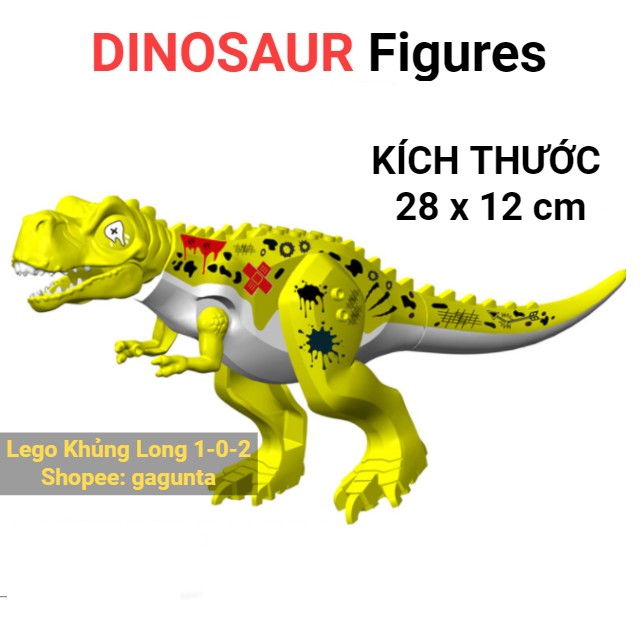 Đồ Chơi Khủng Long Bạo Chúa T-rex Mẫu Mới 2021 Vàng Dài 28cm x Cao 12cm Hãng Lele