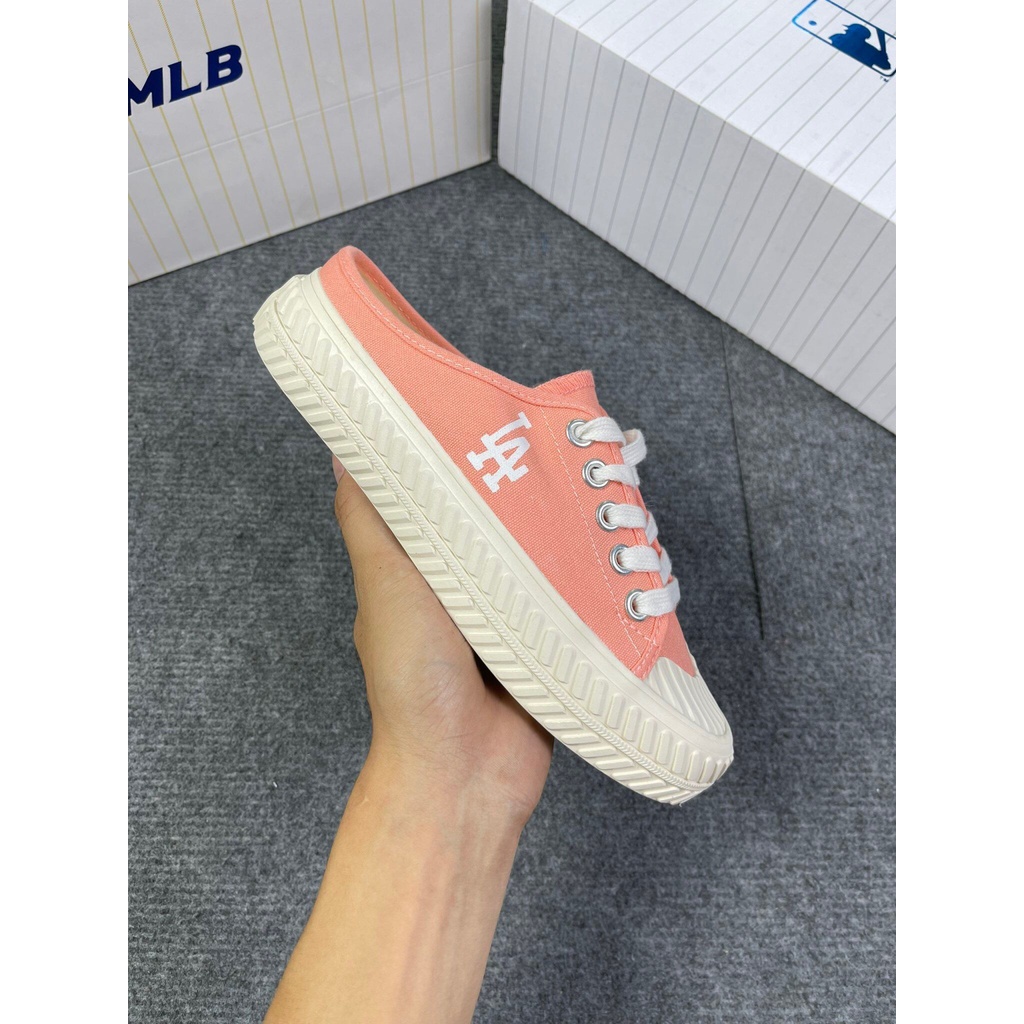 Giày Đạp gót MLB màu hồng Nữ siêu Hót, Hót trend 2023 Full Box + Bill